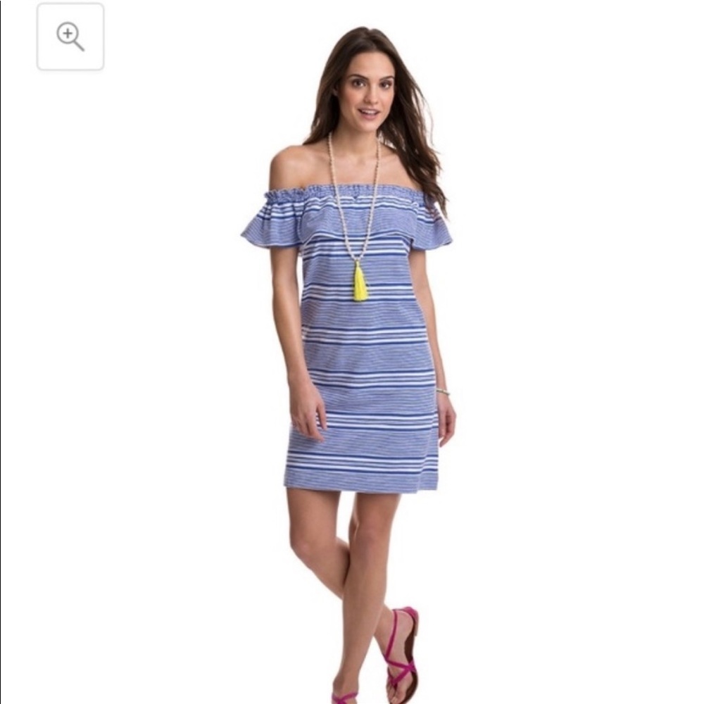NEW WITHOUT TAG VINEYARD VINES STRIPED OFF SHOULDER DRESS!